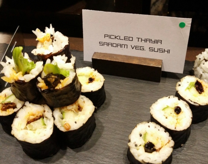 Pickled thayir sadam veg sushi, colony, the raintree